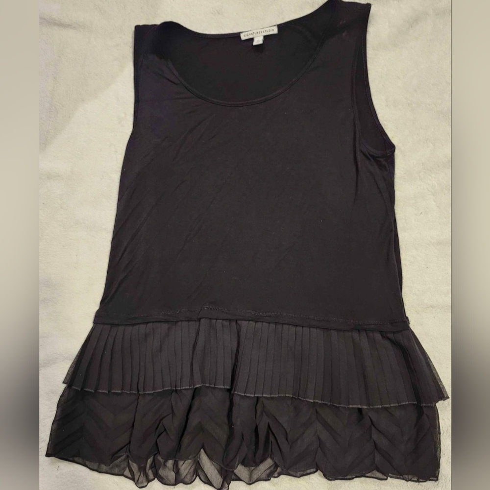 Womens NWOT Sz XL Signature Studio Black Sleeveless Blouse